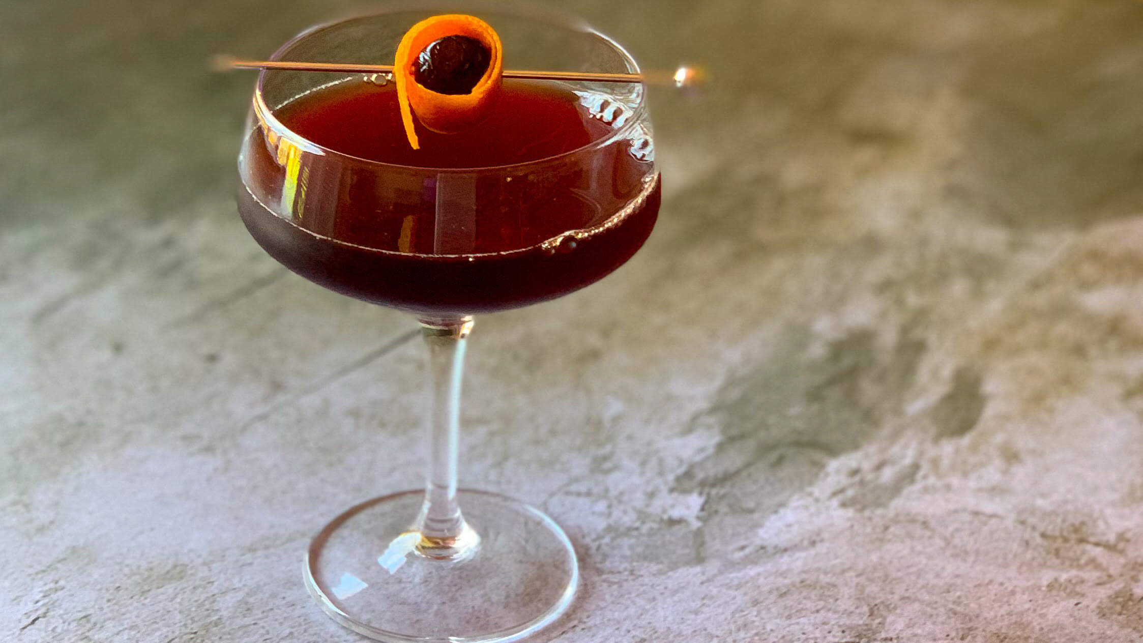 cherry balsamic Manhattan non-alcoholic mocktail