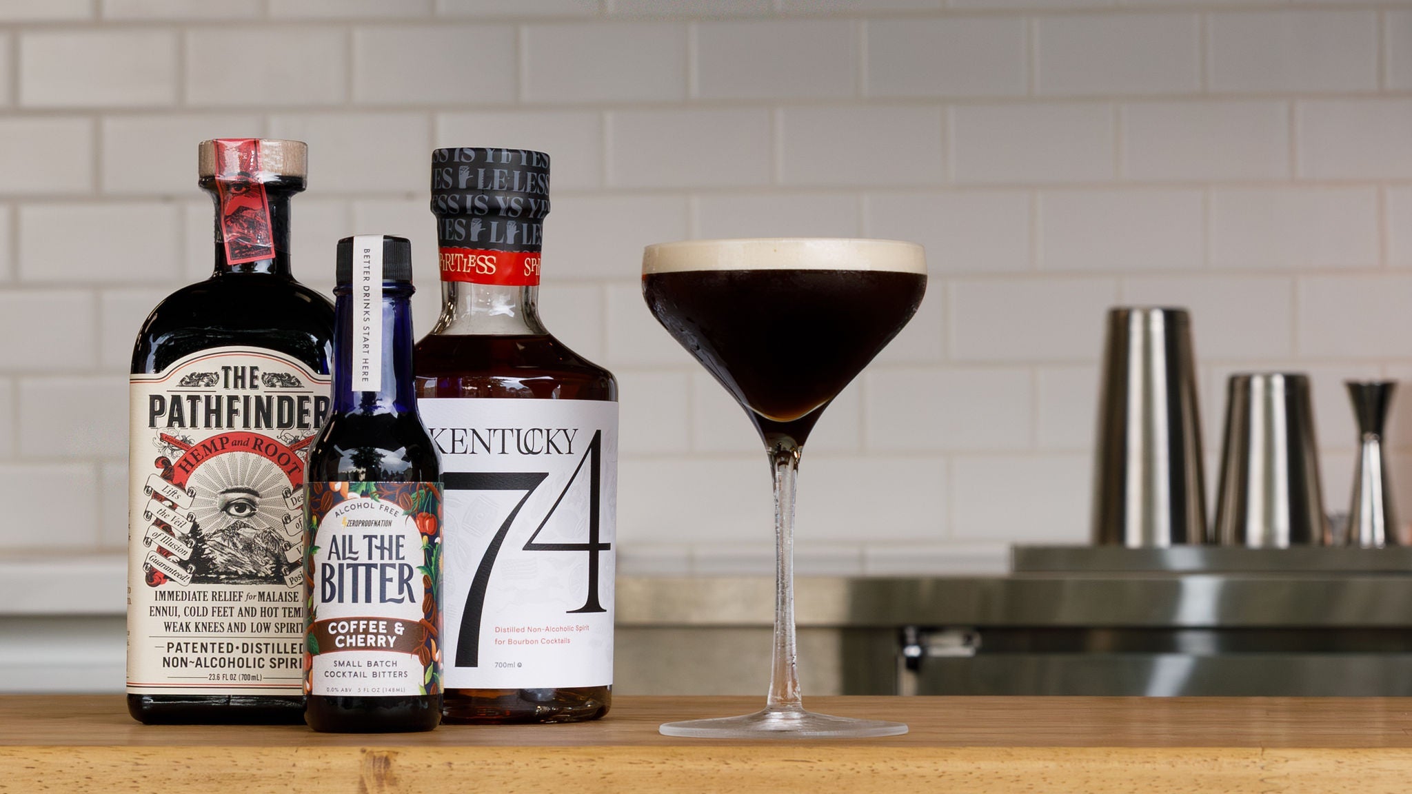 non alcoholic espresso martini whiskey mocktail
