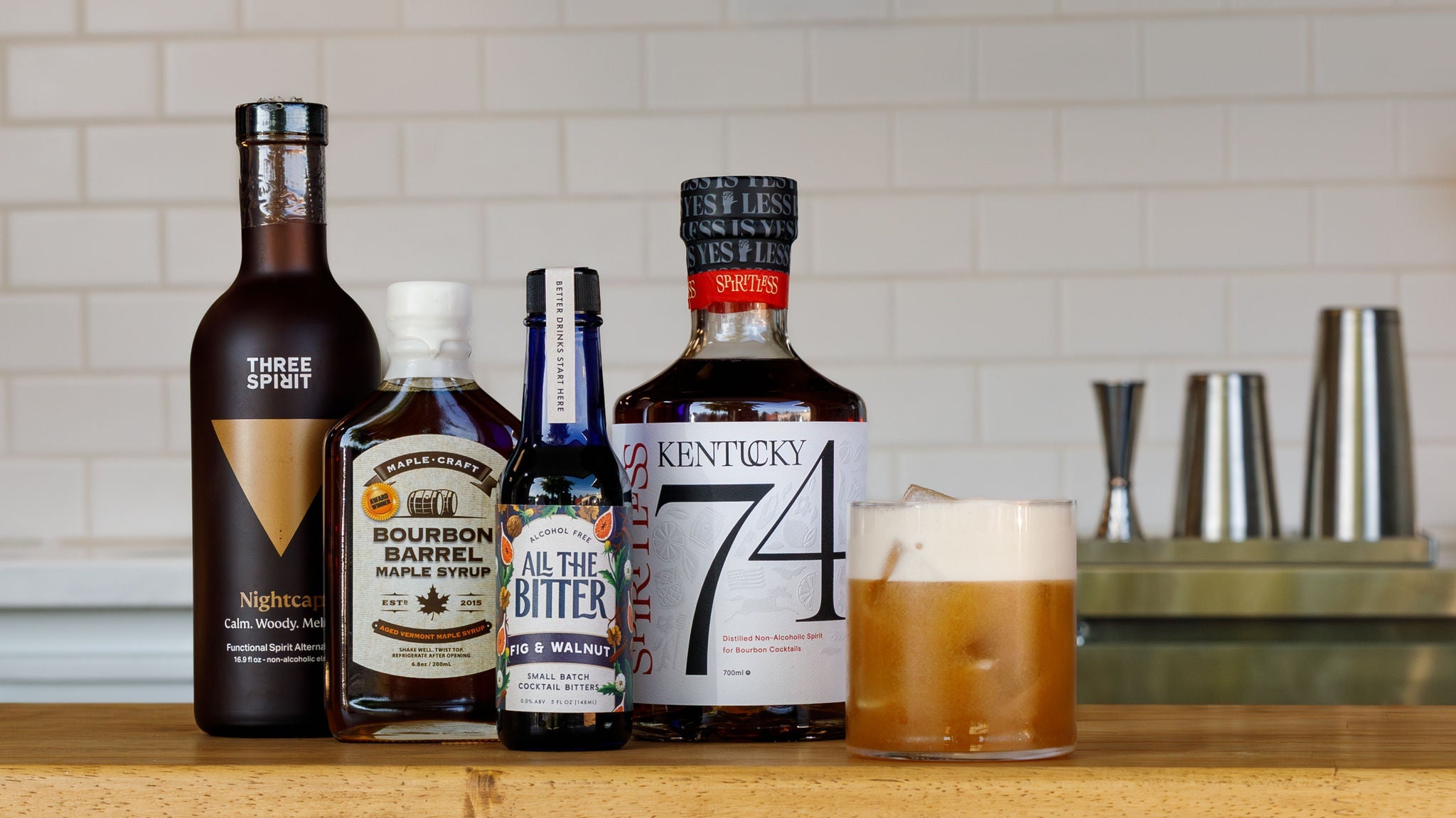 nightcap whiskey sour mocktail non-alcoholic cocktail recipe